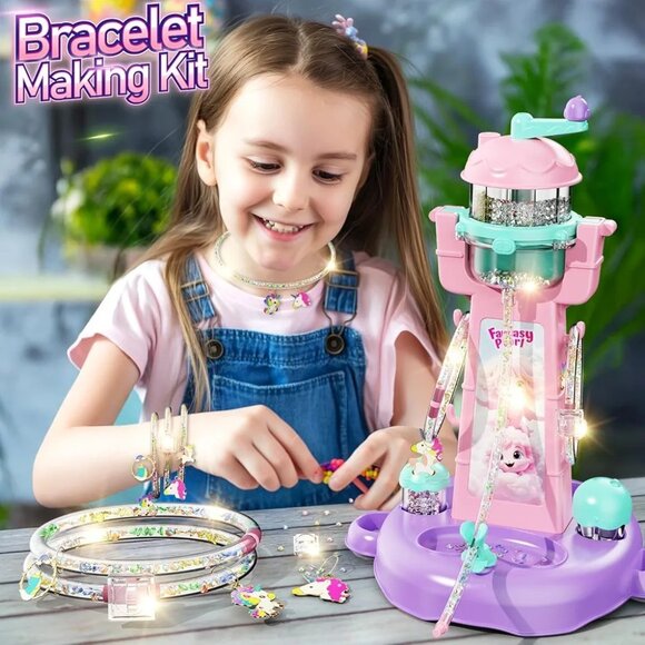 Charm Bracelet Making Kit,Friendship Bracelet Making Kit Toys for Girls age 5+,B - Picture 2 of 6